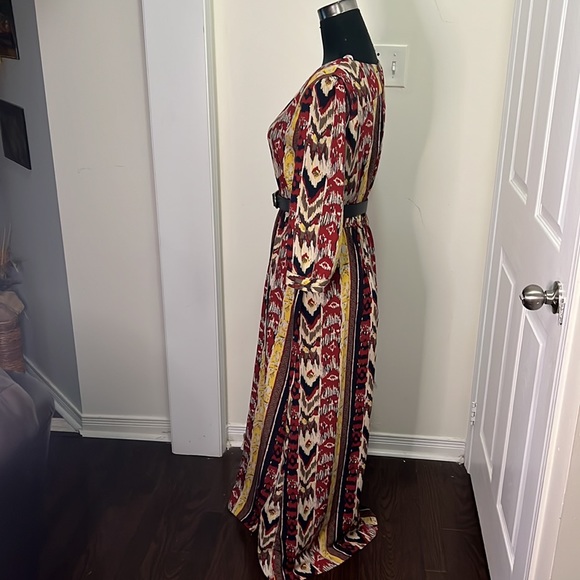 Forever21 Boho 3/4 Sleeve Maxi Dress Size Large - Picture 7 of 13